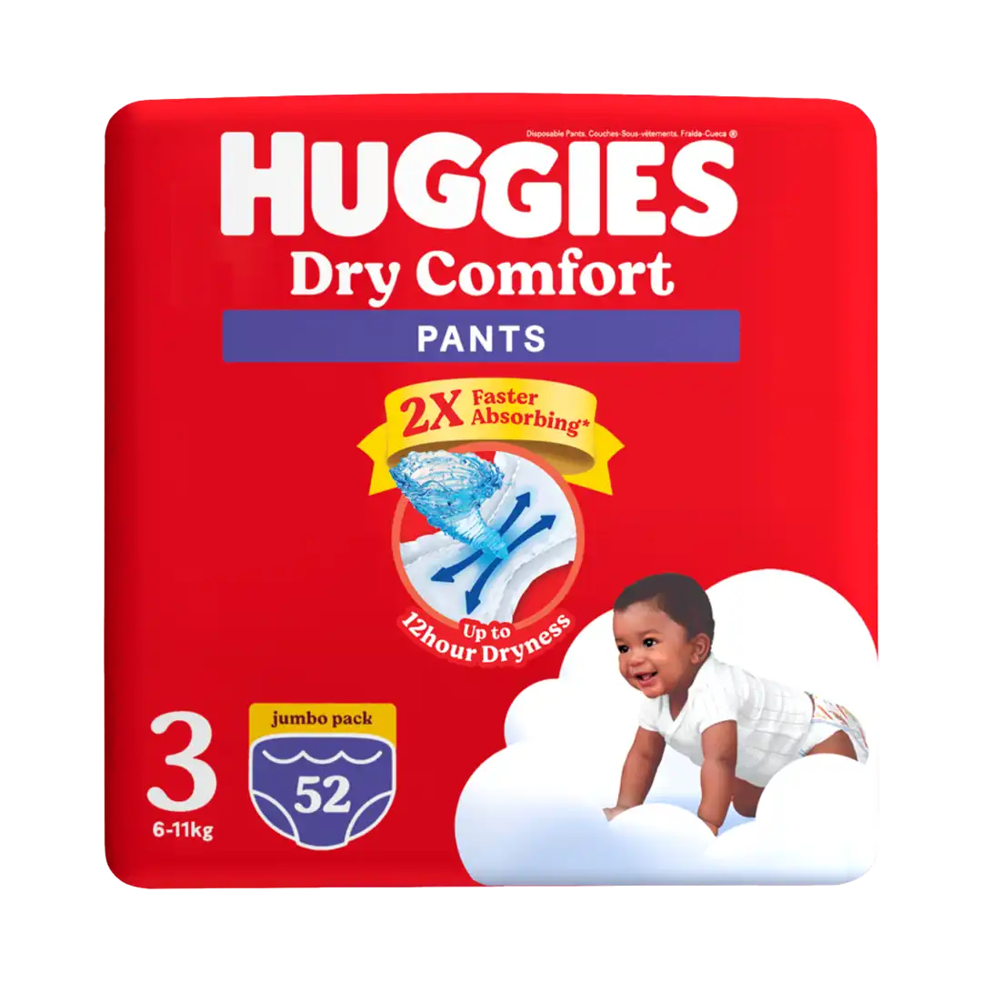 Huggies Dry Comfort Pants Size 3 Nappies, 52's