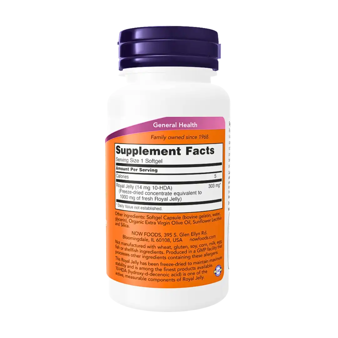 NOW Foods Royal Jelly 1000mg Softgels, 60's