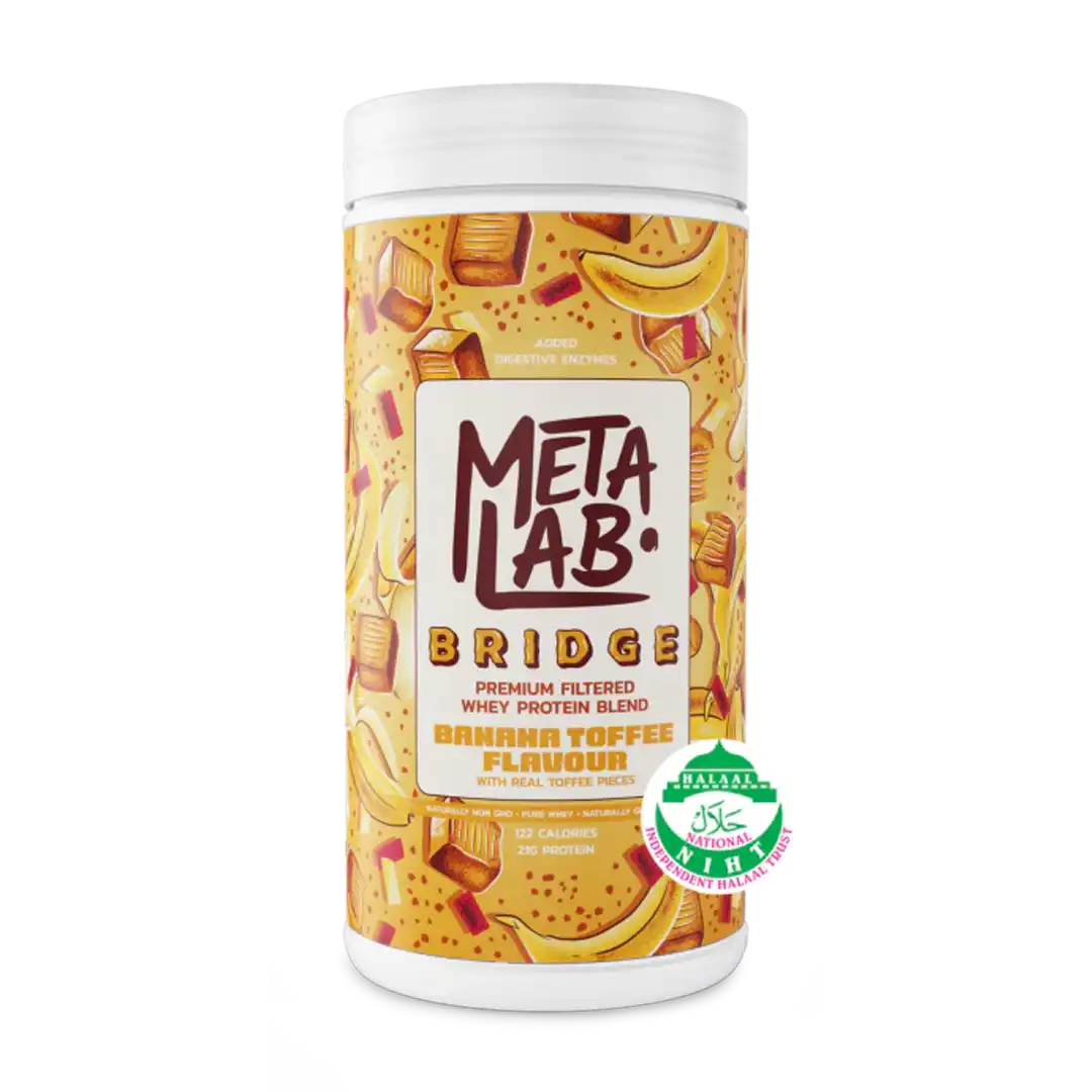 Metalab BRIDGE Premium Filtered Whey Protein Blend Banana Toffee, 29 Servings