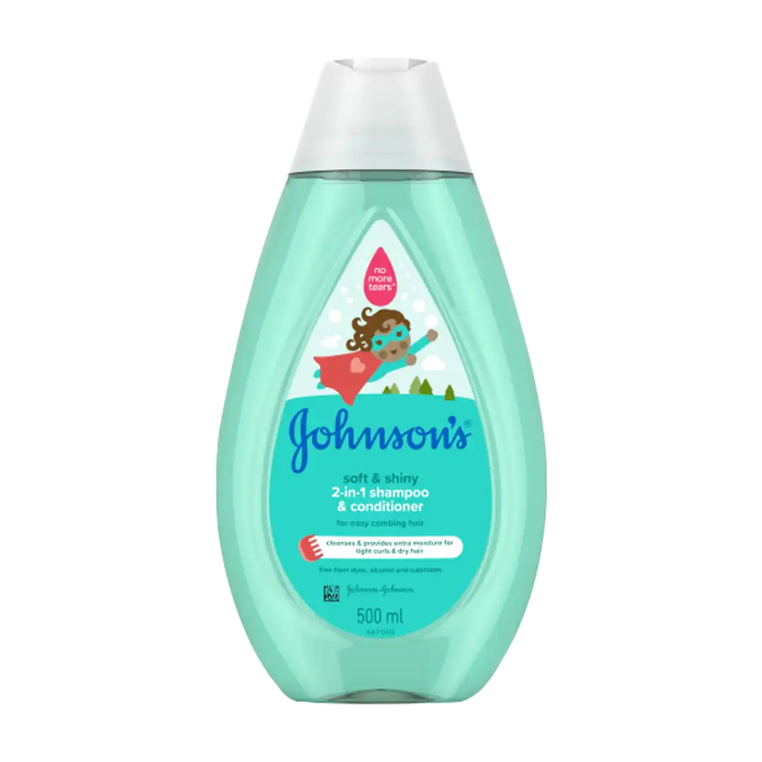 Johnson's Baby Soft and Shiny 2-in-1 Shampoo and Conditioner, 500ml