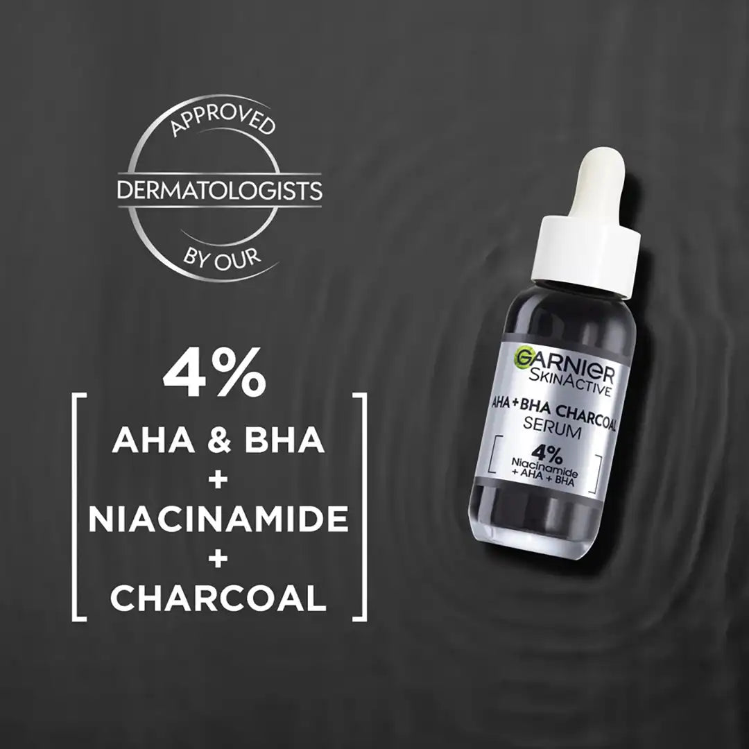 Garnier Pure Active Aha Bha Charcoal Serum, 30ml