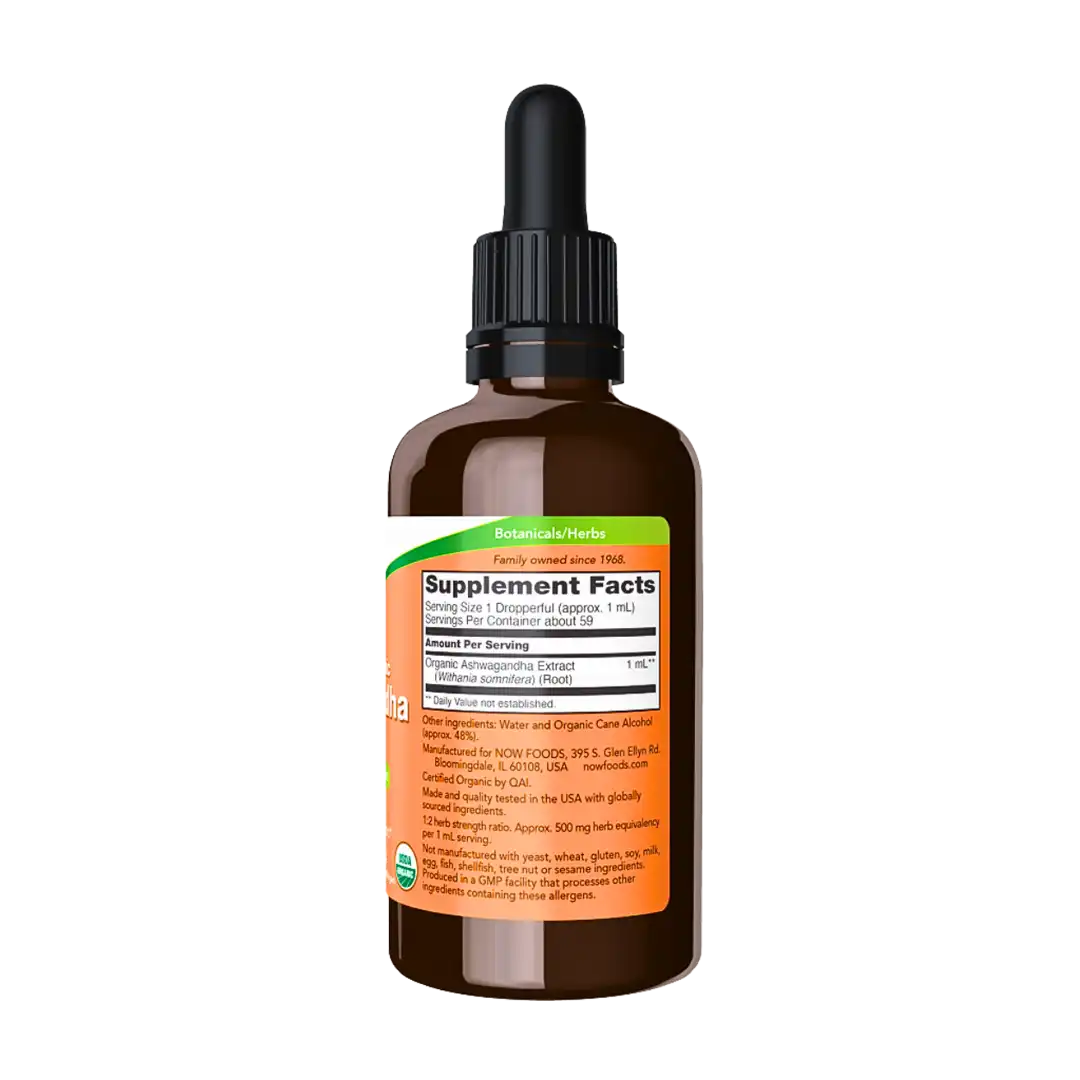 NOW Foods Ashwagandha Extract Liquid Organic, 59ml