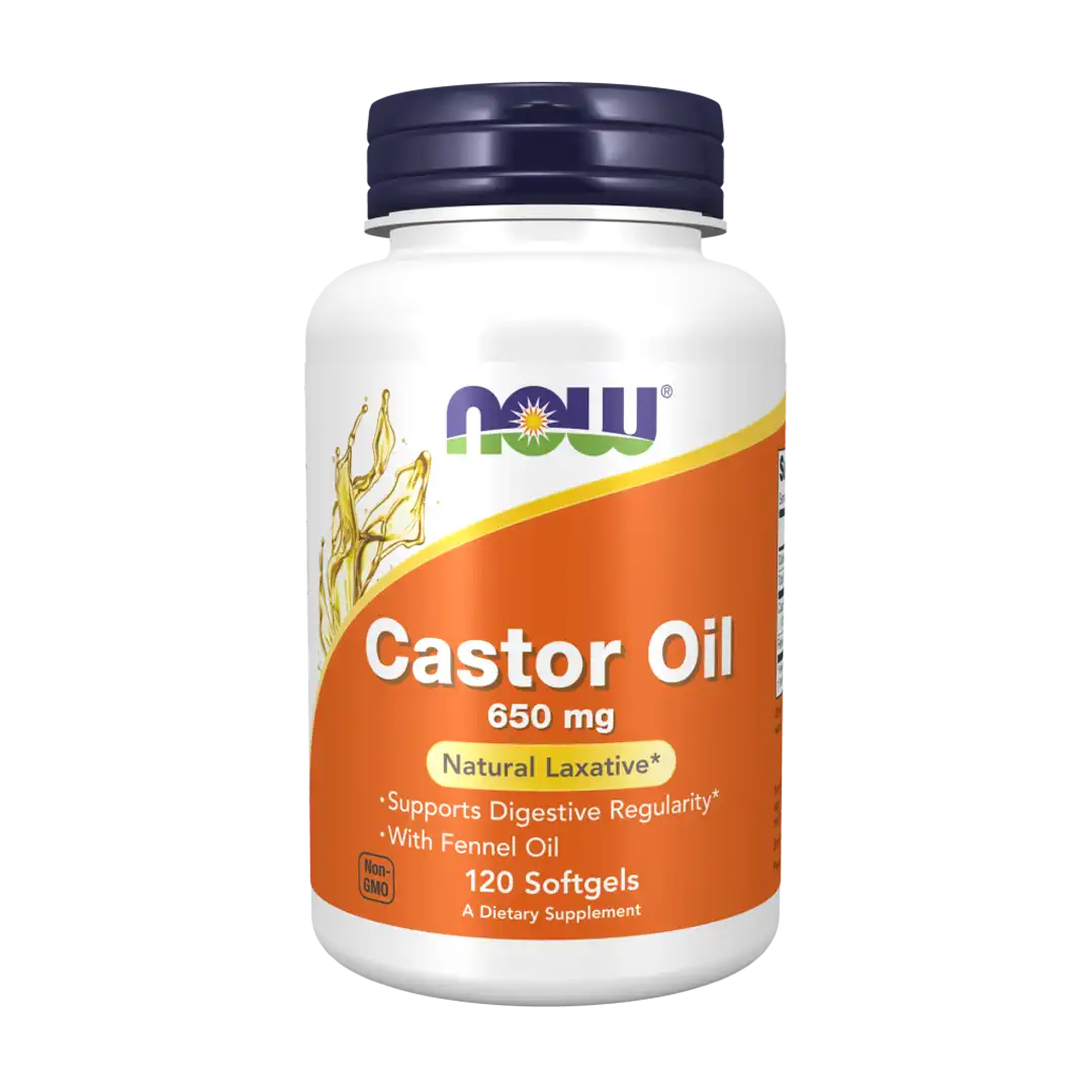 NOW Foods Castor Oil 650mg Softgels, 120's