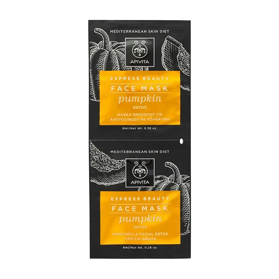 APIVITA Express Beauty Detox Face Mask with Pumpkin, 2x8ml