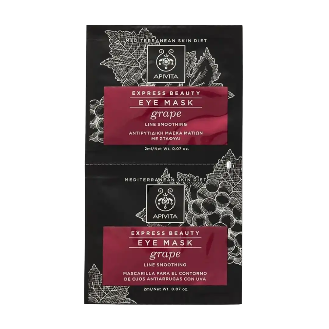 APIVITA Express Beauty Anti-Wrinkle & Firming Eye Mask with Grape, 2x2ml