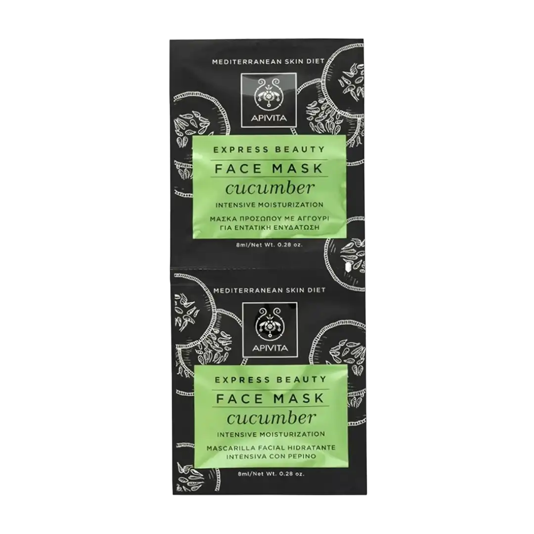 APIVITA Express Beauty Intense Moisture Face Mask with Cucumber, 2x8ml