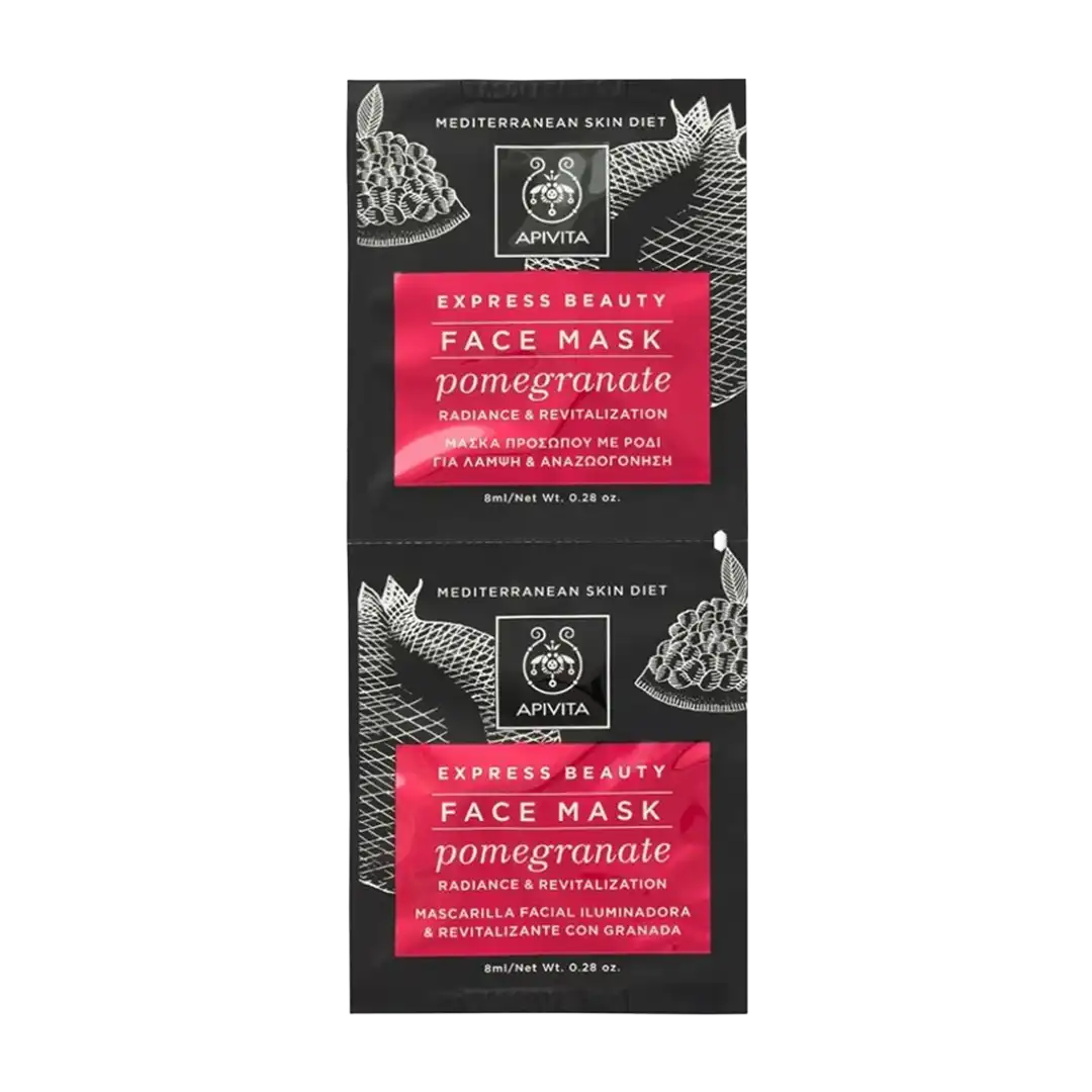 APIVITA Express Beauty Radiance & Revitalisation Face Mask with Pomegranate, 2x8ml