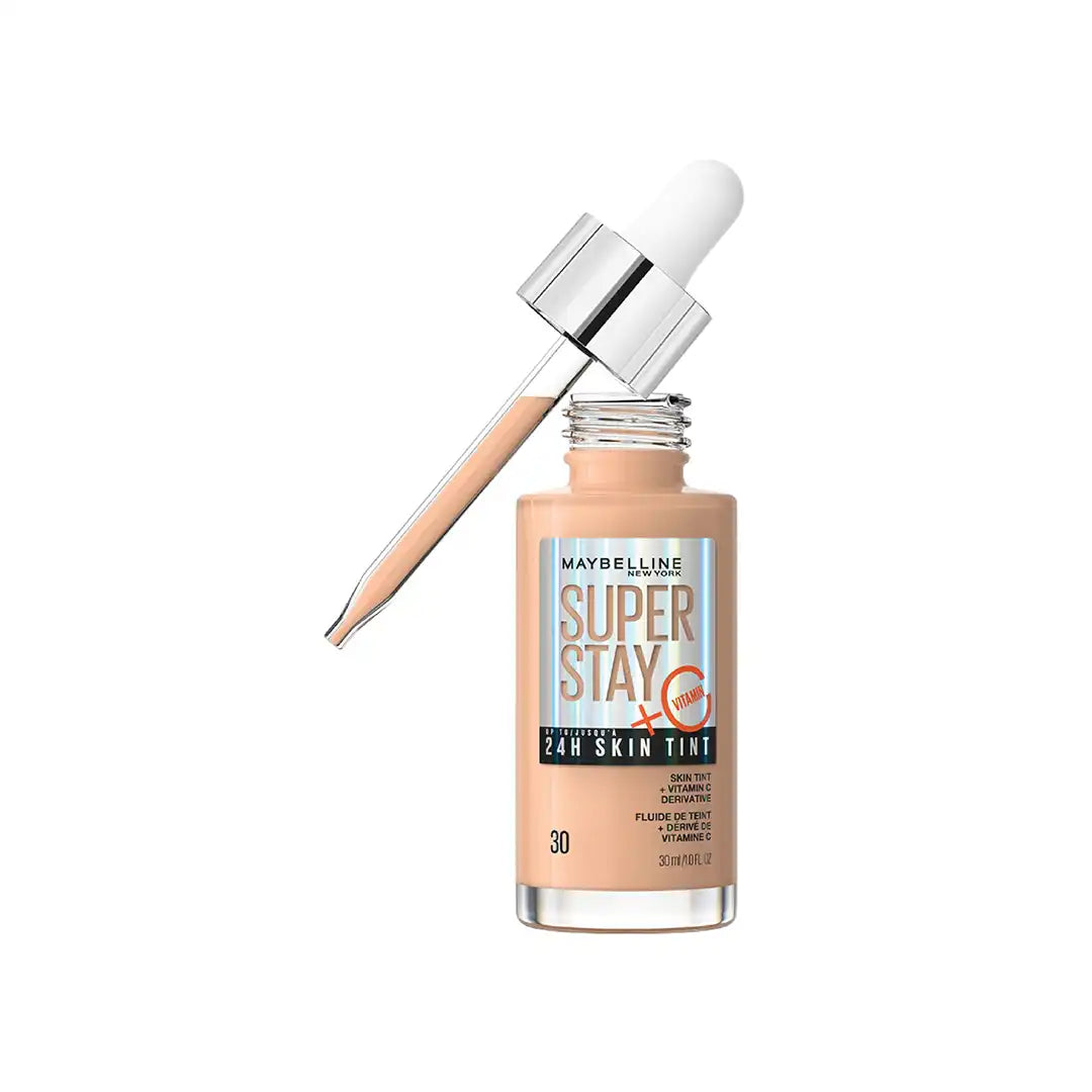 Maybelline SuperStay 24H Skin Tint Foundation with Vitamin C 30ml, Assorted