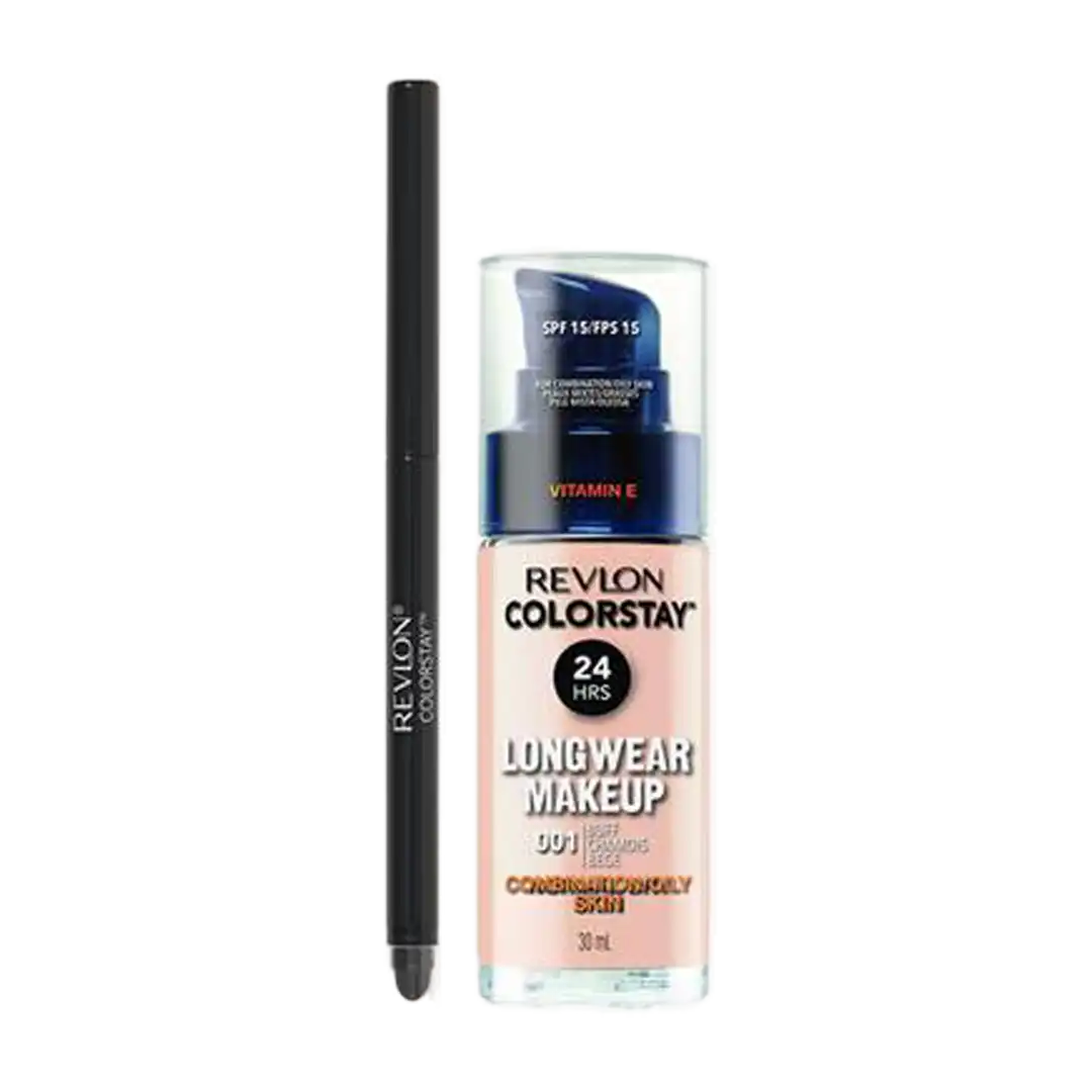 Revlon ColorStay Longwear Combination/Oily Make Up & Eyeliner Combo, Assorted