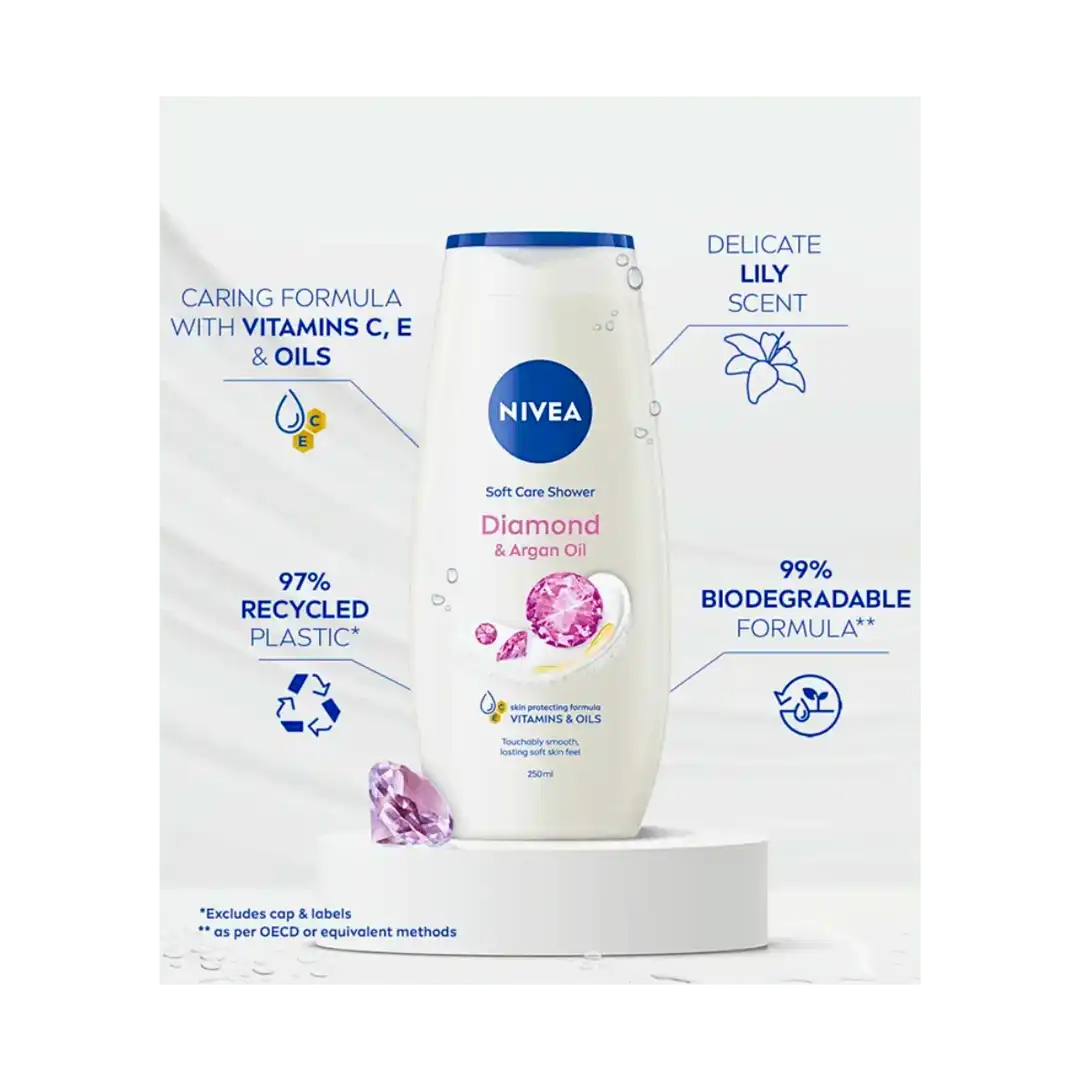 Nivea Diamond & Argan Oil Caring Shower Cream, 500ml