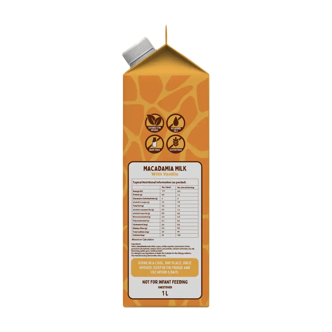 Giraf Macadamia Milk 1L, Vanilla