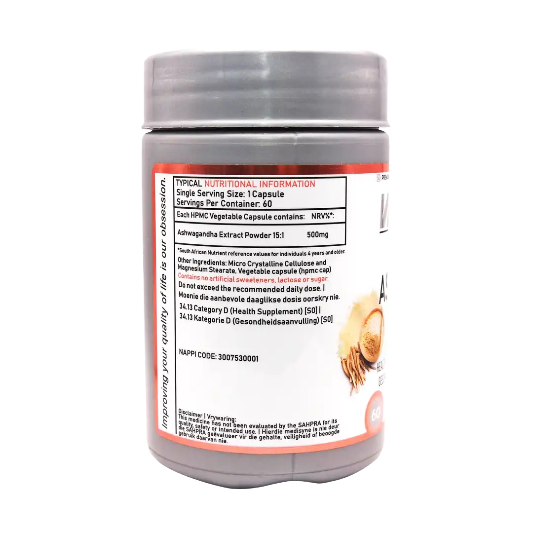 Vitafen Ashwagandha 500mg Vegi-Capsules, 60's