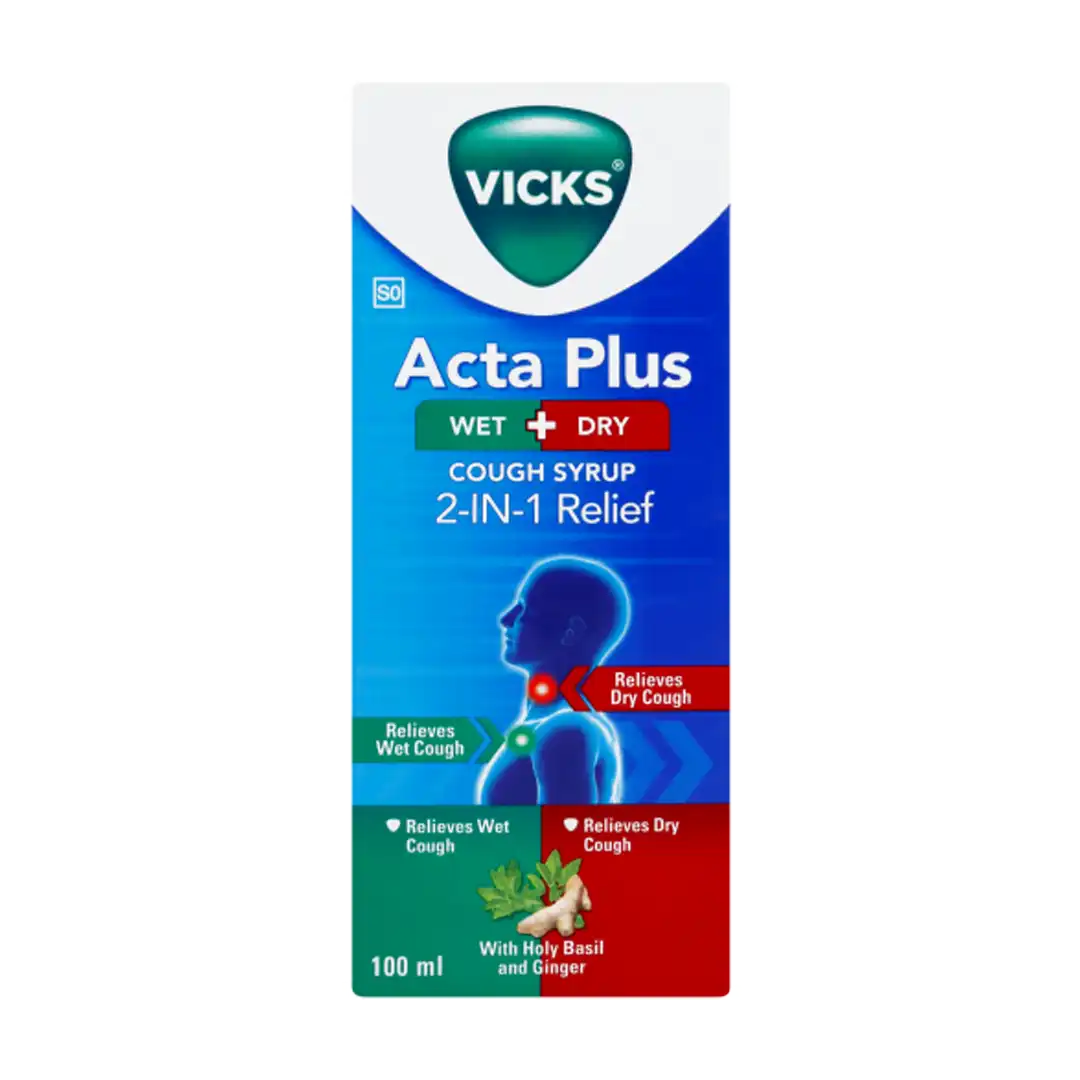 Vicks Acta Plus Xtra Strong Wet & Dry Cough Syrup, 100ml