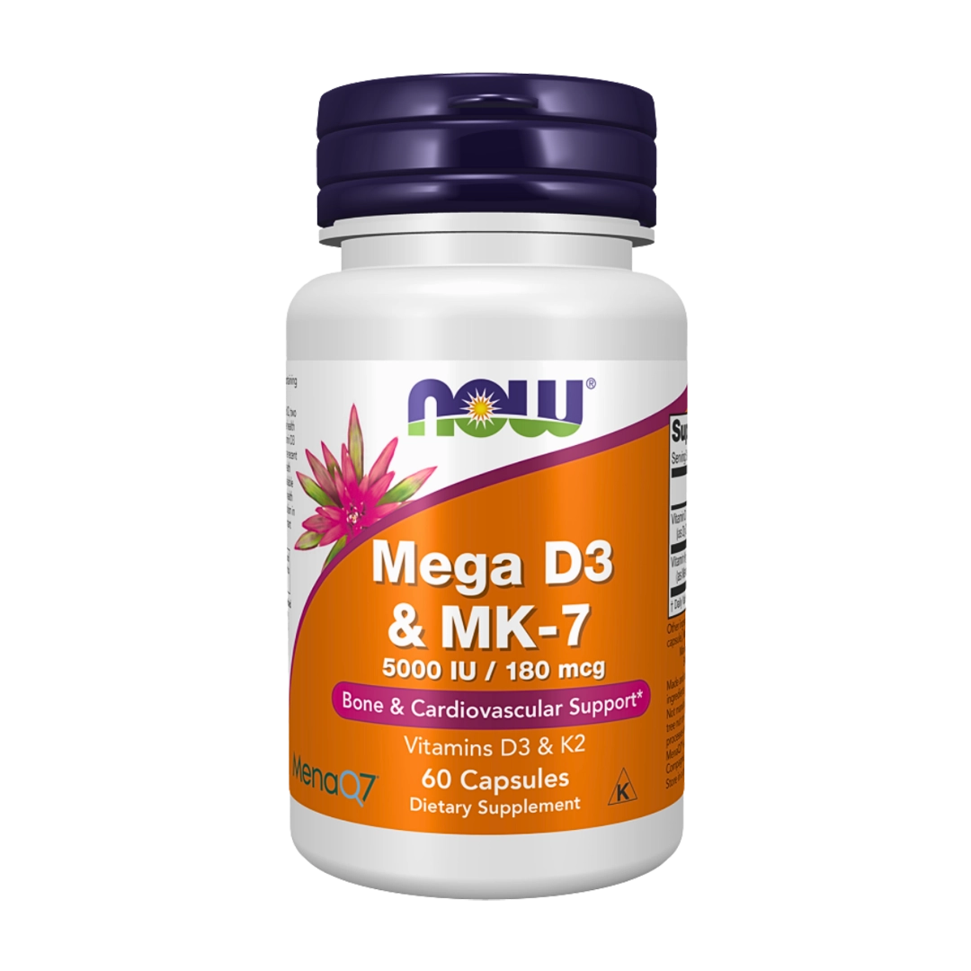 NOW Foods Mega D-3 & MK-7 Capsules, 60's