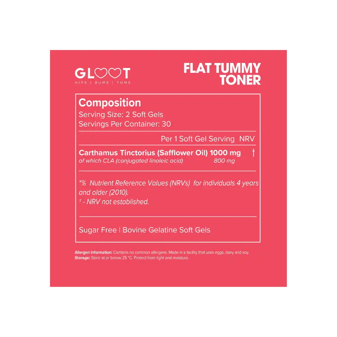 Gloot Flat Tummy Toner Capsules, 60's