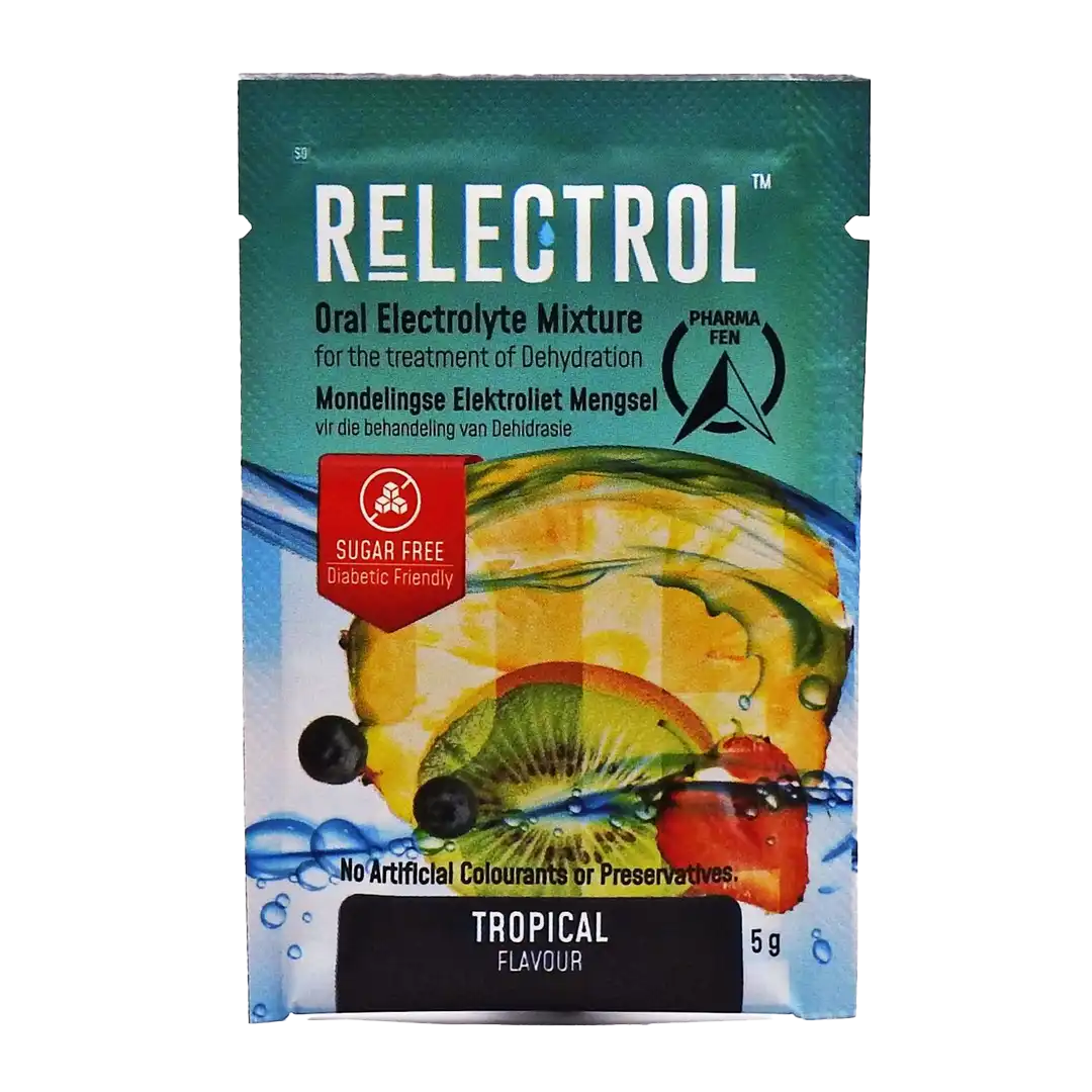 Relectrol Oral Electrolyte Mixture Sugar Free Tropical Sachet, 5g x 6's