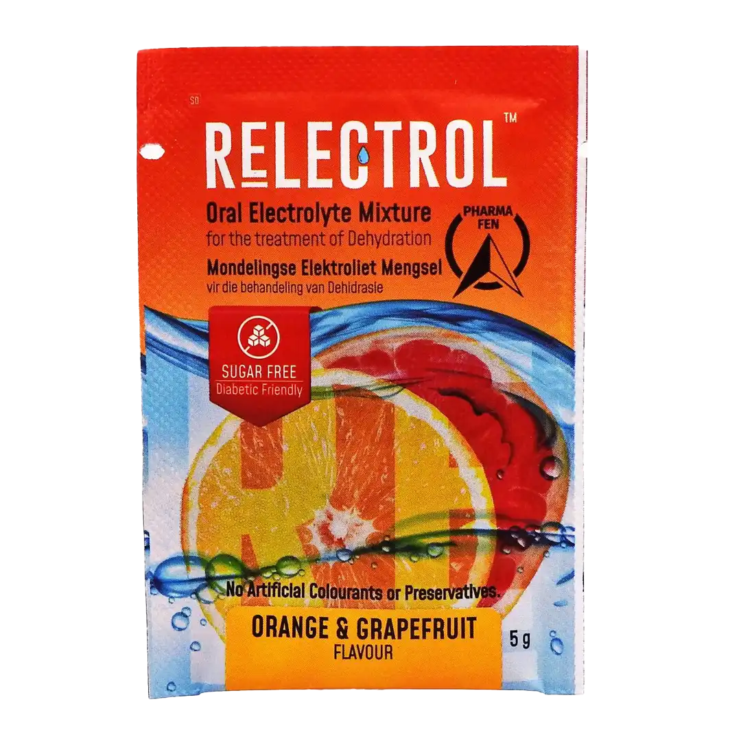 Relectrol Oral Electrolyte Mixture Sugar Free Orange/Grapefruit Sachet, 5g x 6's