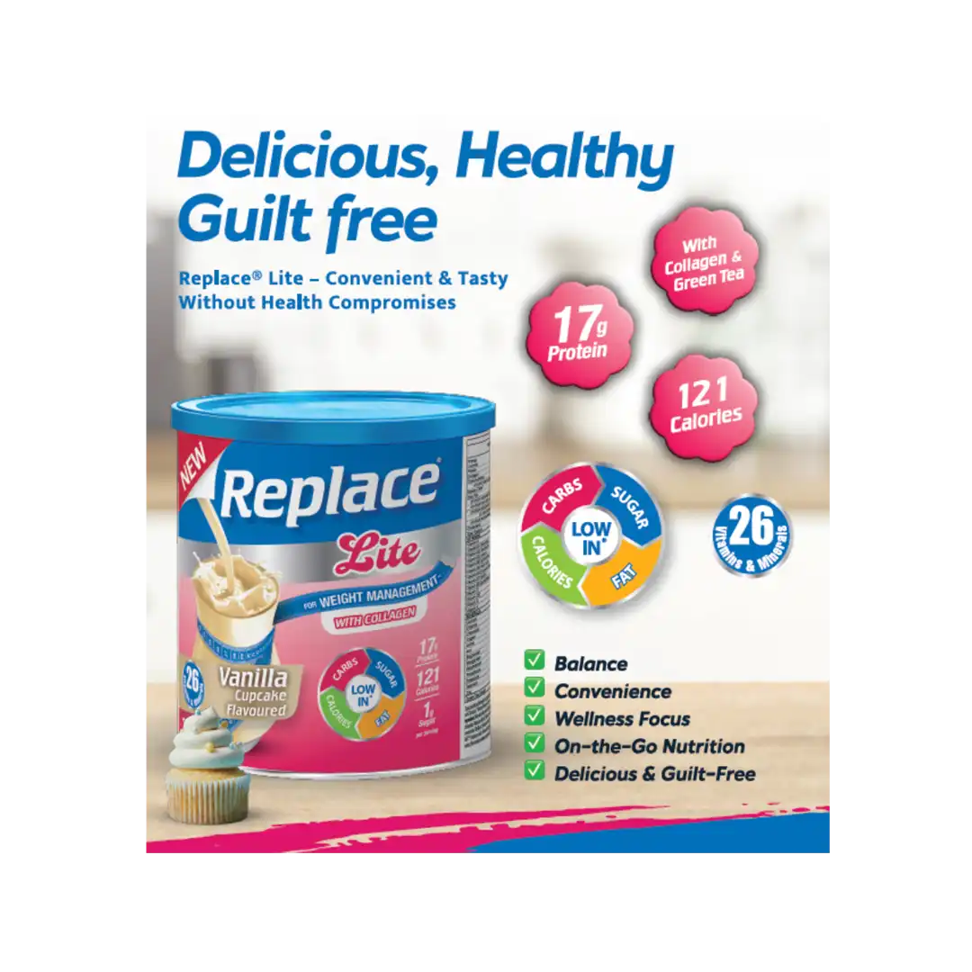 Replace Lite Vanilla Powder, 300g