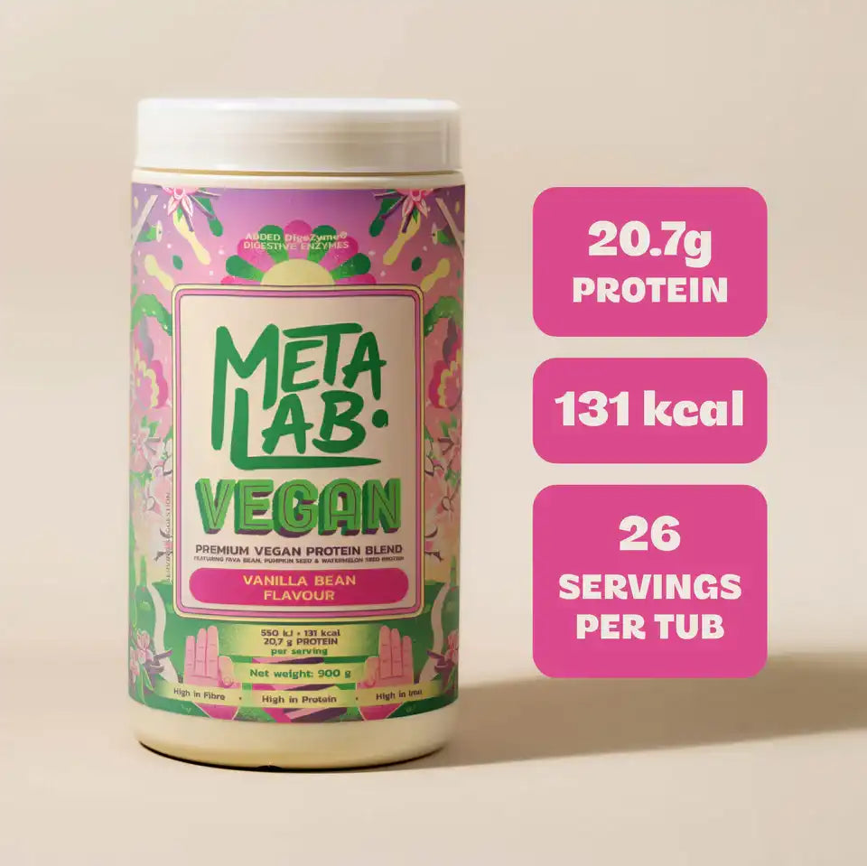 Metalab VEGAN Premium Plant Protein Vanilla Bean, 900g