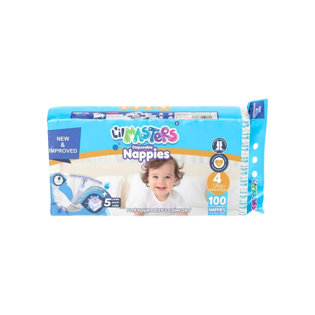L’il Masters XL Baby Diapers Size 4, 100's