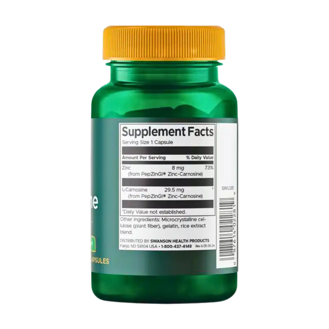 Swanson Zinc Carnosine Capsules, 60's