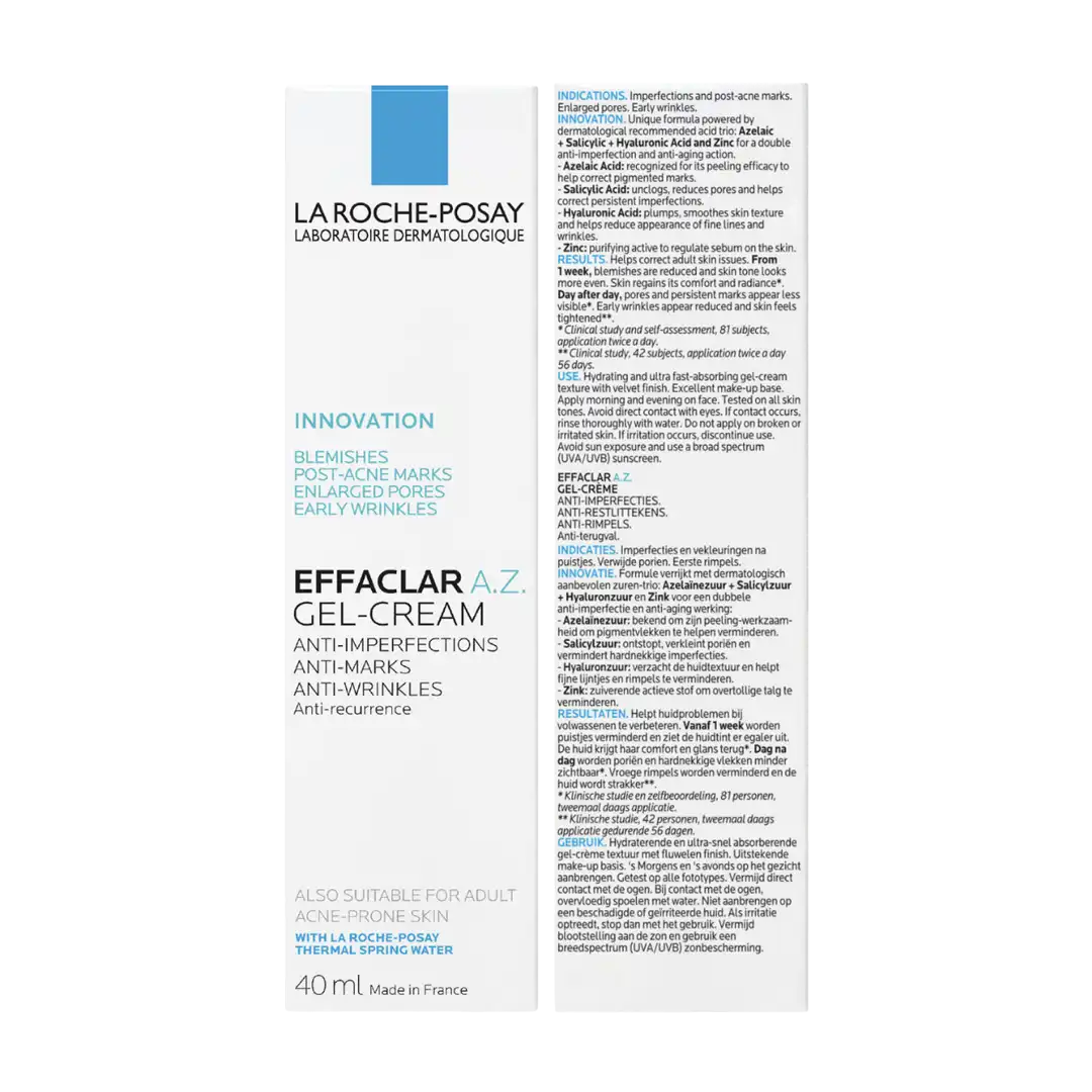 La Roche-Posay Effaclar A.Z. Gel Cream Moisturiser, 40ml
