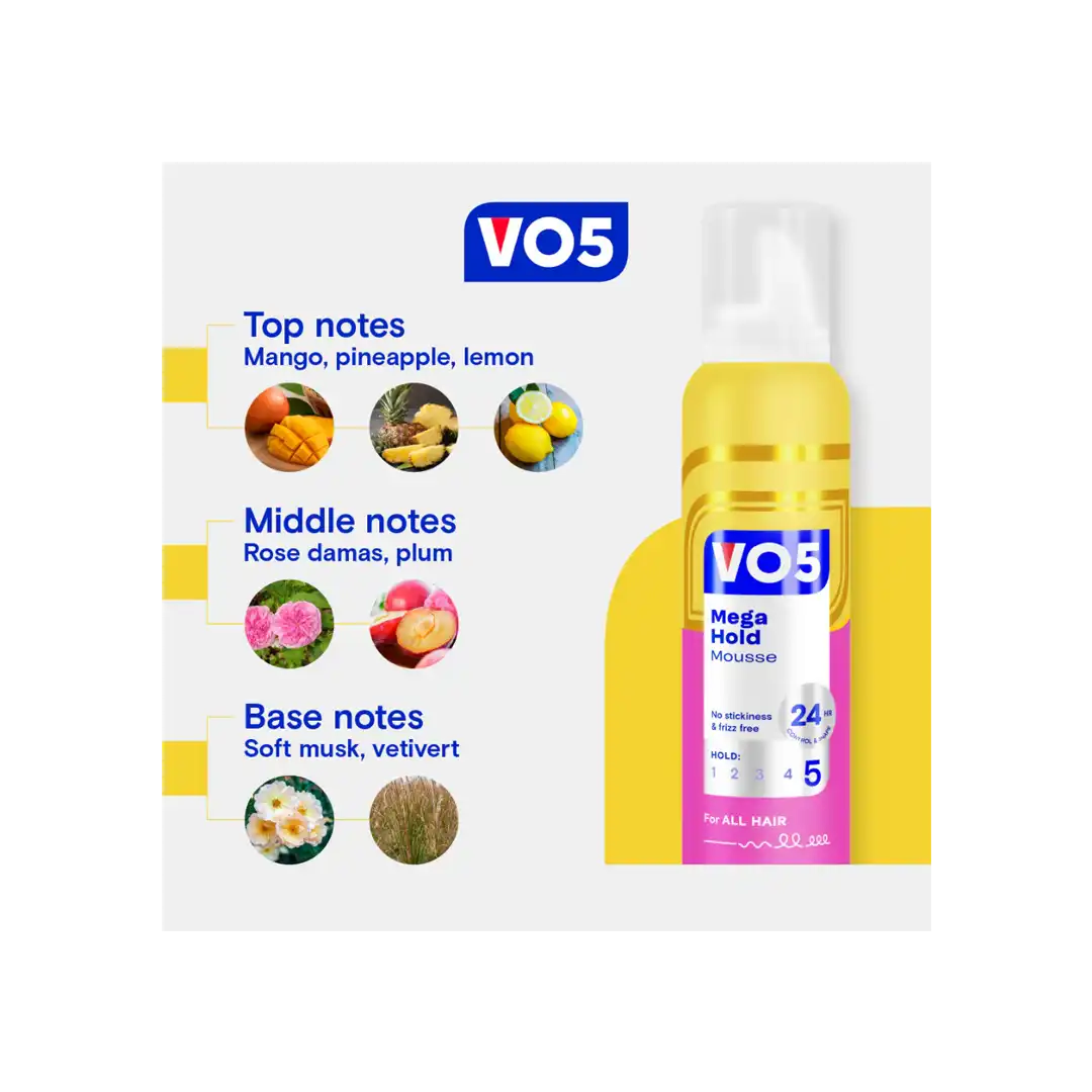 VO5 Mega Hold Mousse, 200ml