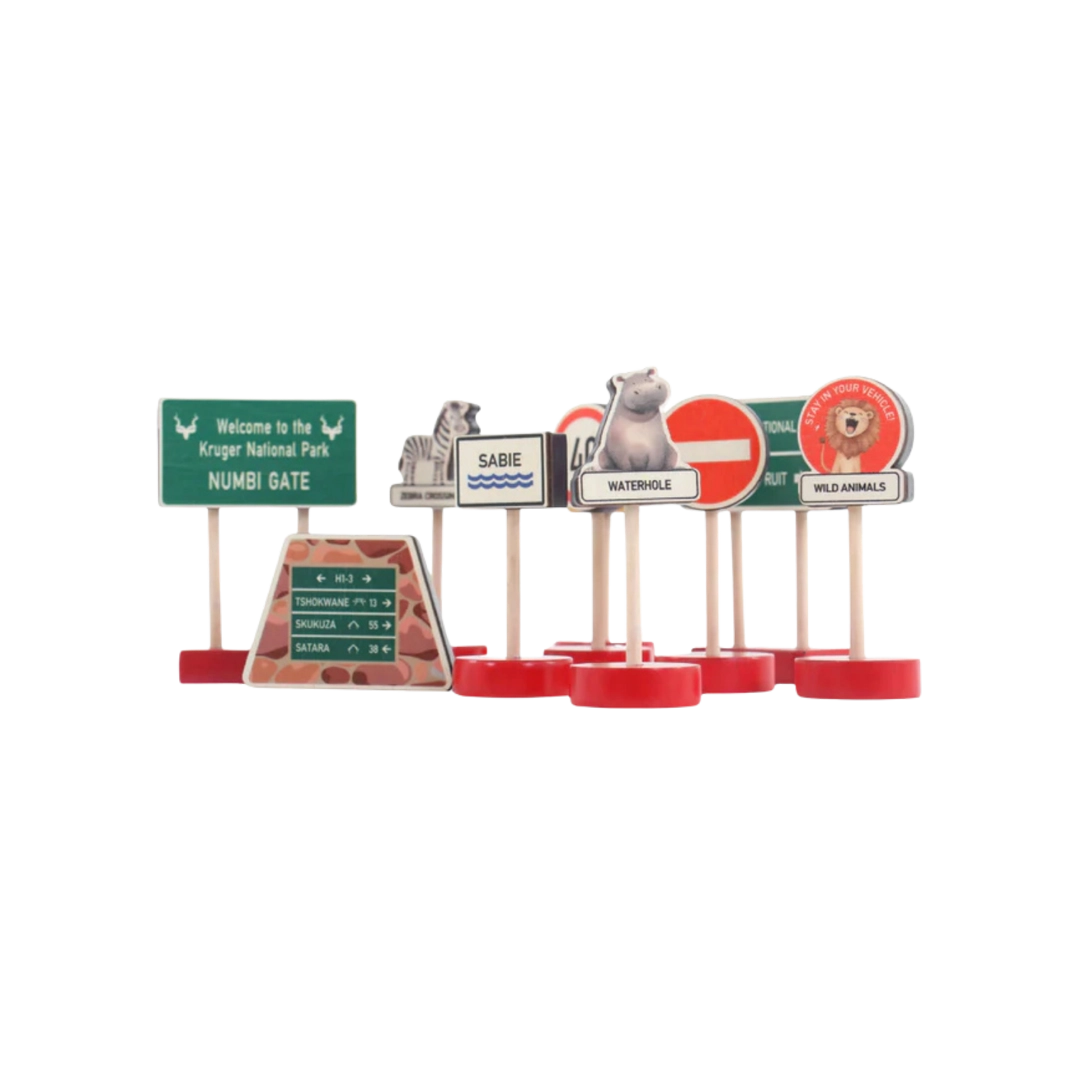 Grow Baby Wooden Road Sign Toy Set On Safari
