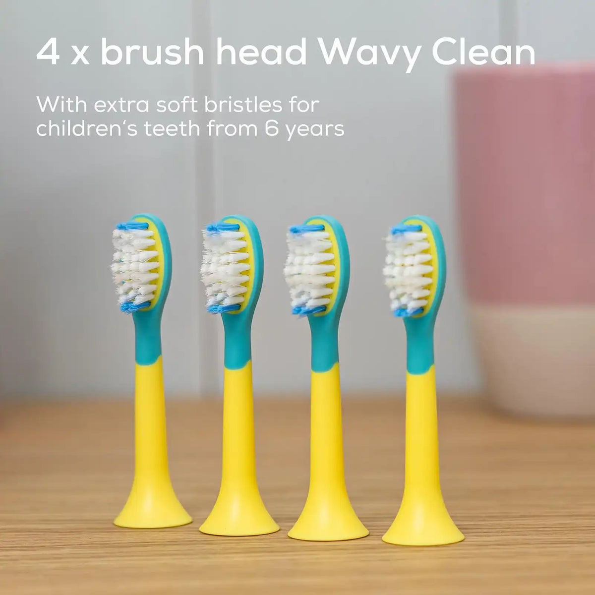 Beurer Germany SpongeBob Sonic Toothbrush Heads x4, SC 11 Wavy Clean 6+ Yrs