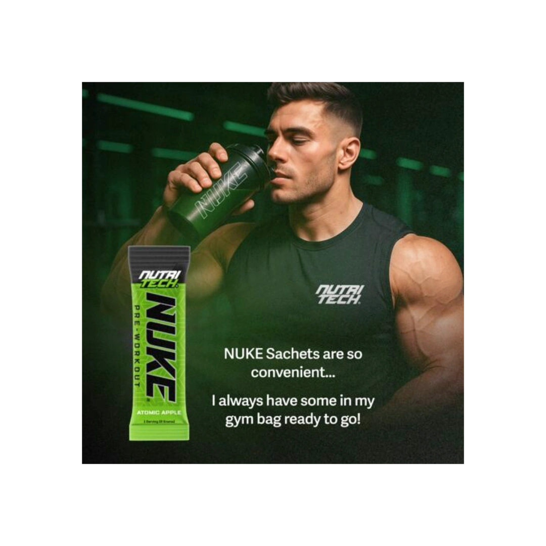 Nutritech Nuke Pre Workout Sachets Atomic Apple, 8g
