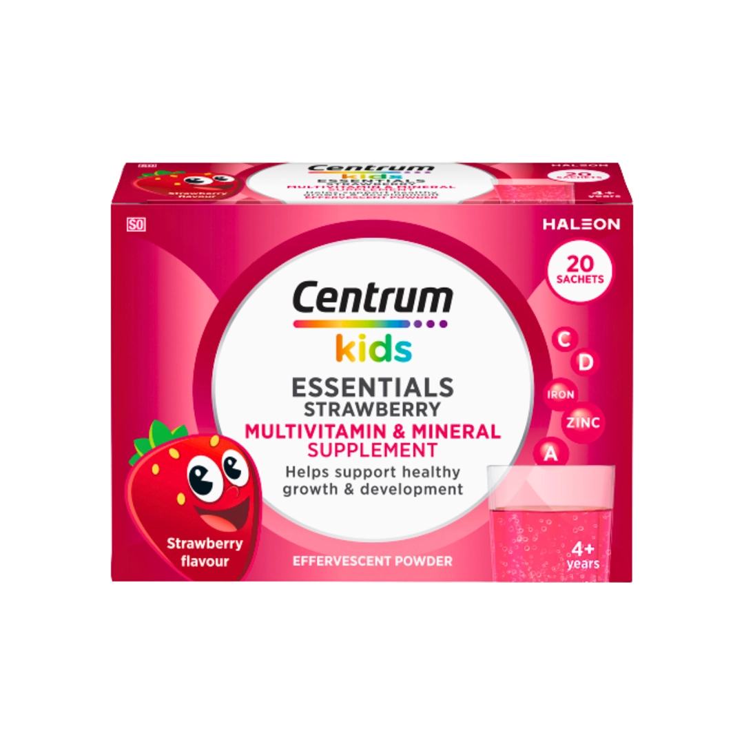 Centrum Kids Essentials Strawberry Effervescent, 20 Sachets