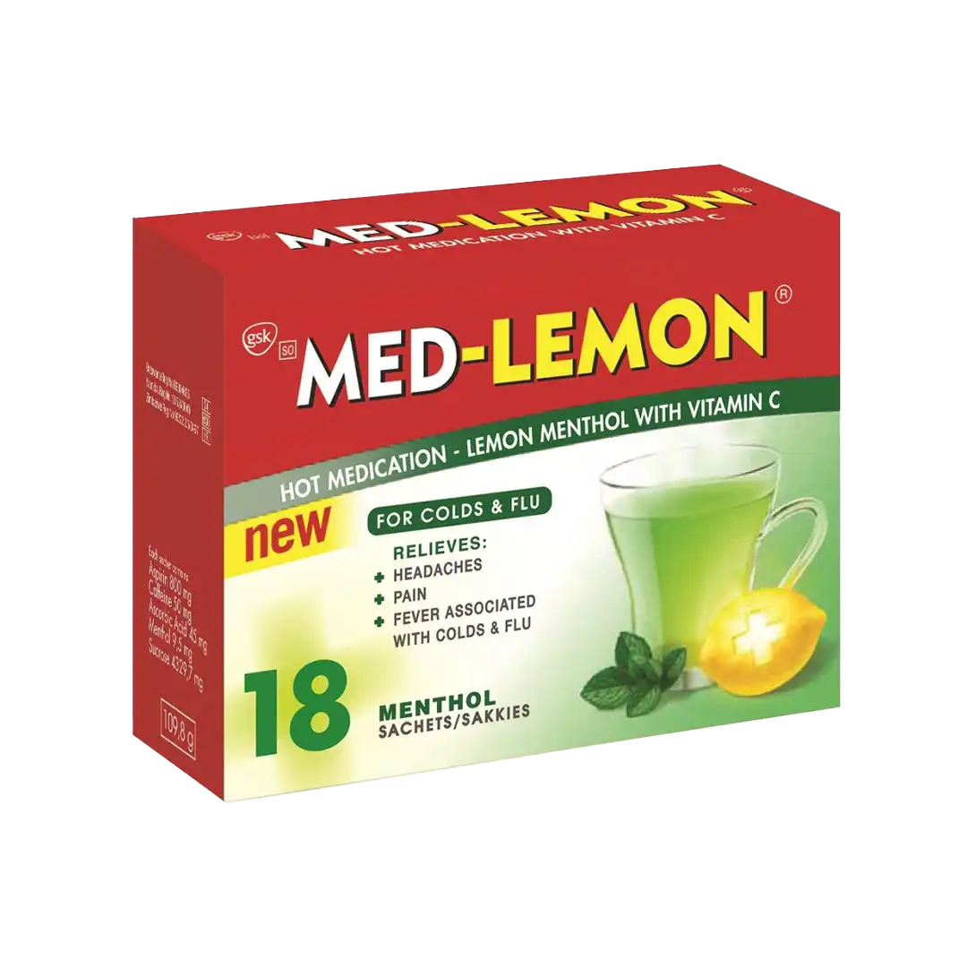 Med-lemon Menthol Hot Medication for Colds & Flu, 18's