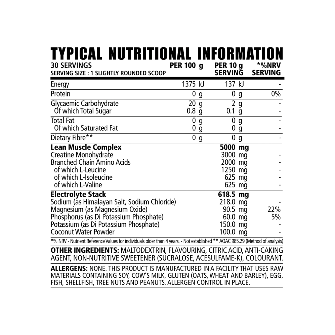 NPL Creatine BCAA and Electrolytes 200g, Assorted