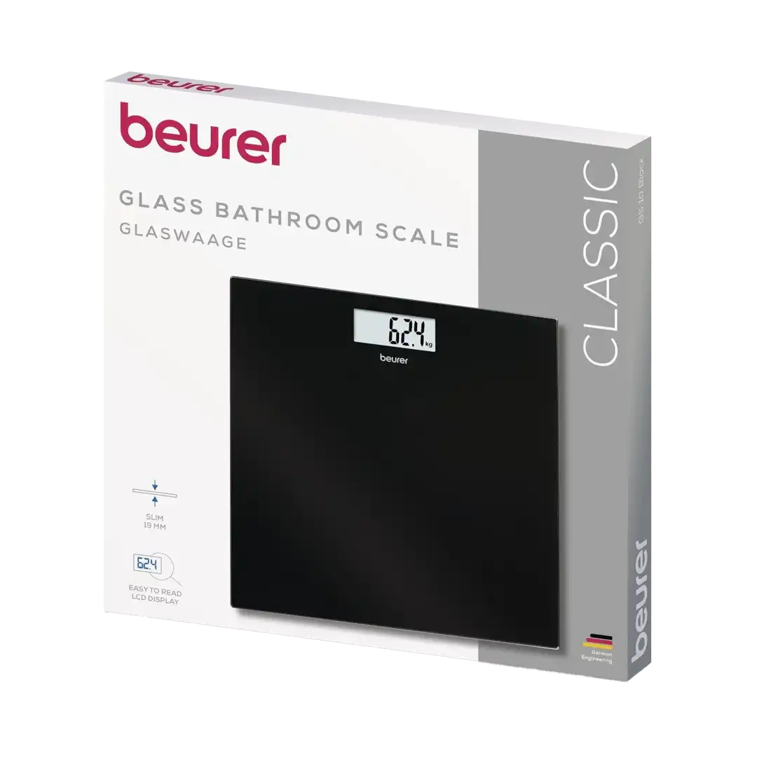 Beurer Germany GS 10 Black Glass Bathroom Scale