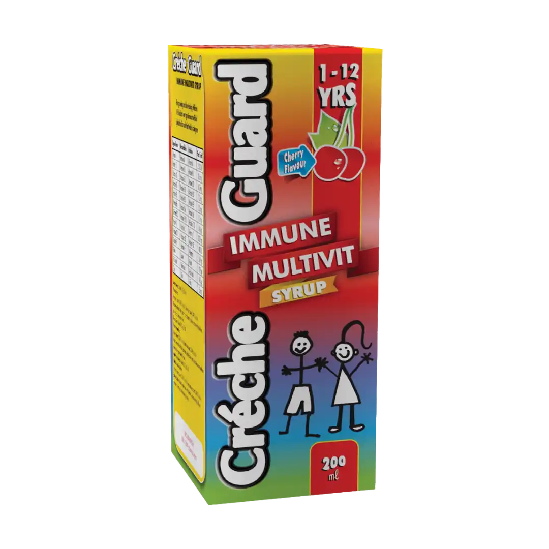 Box of Guard Immune Multivit Syrup for children on a white background