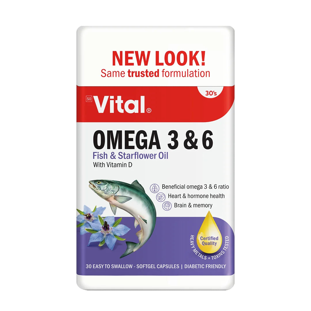 Vital Omega 3 & 6 Concentrate Capsules, 30's