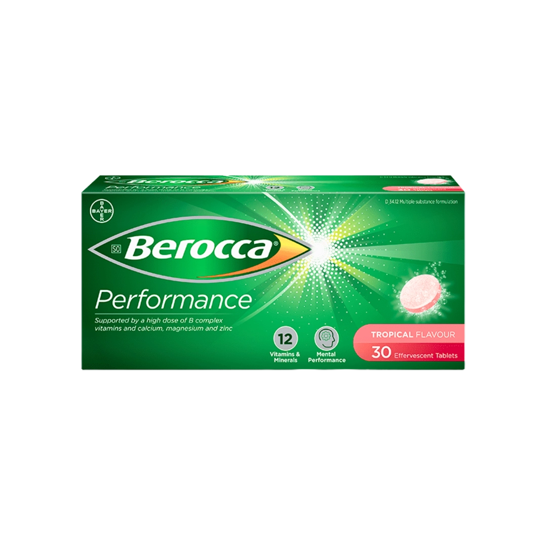 Berocca Performance Tropical Effervescent Tablets, 30's