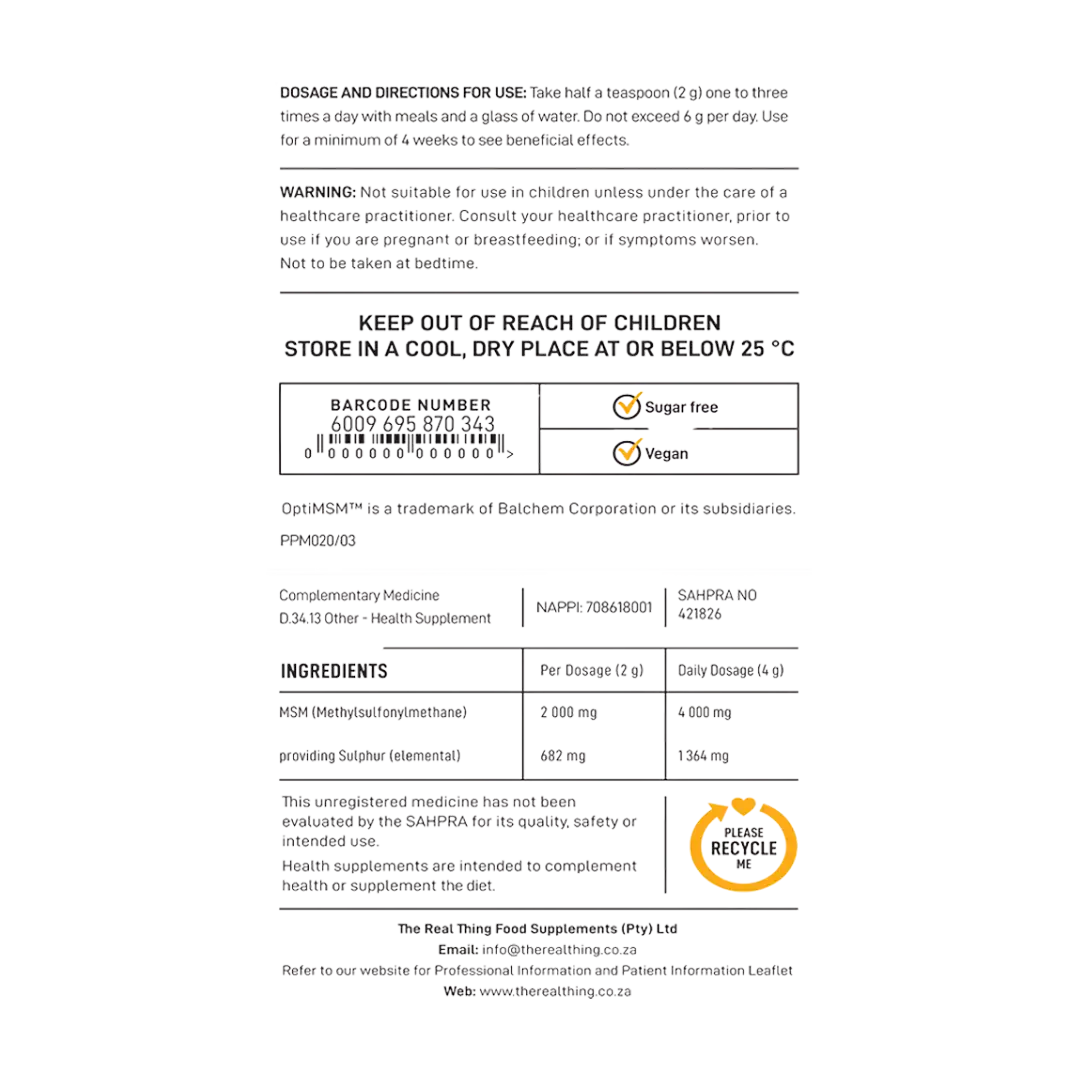 The Real Thing MSM, 240g