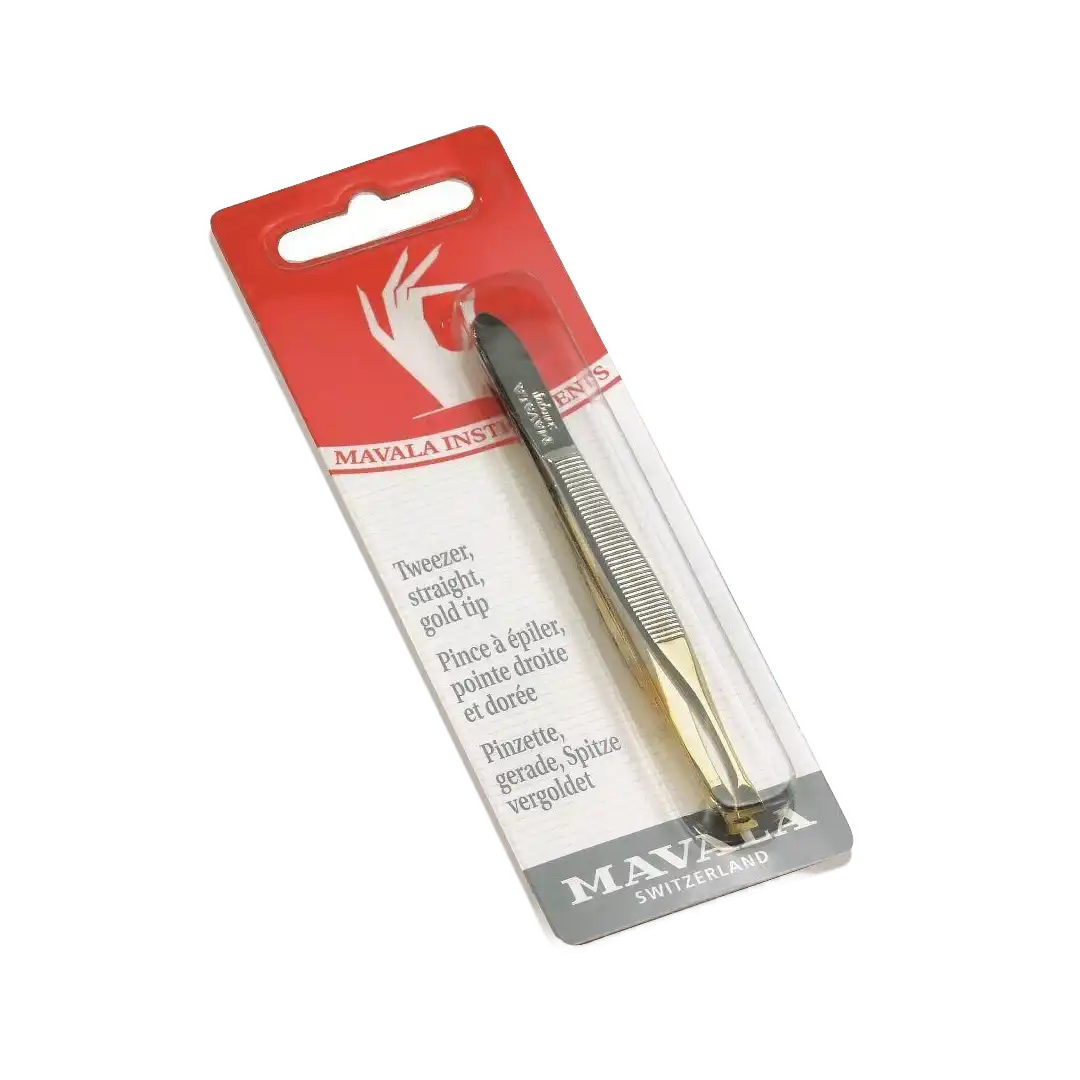Mavala Implement Tweezer Gold Tip, Straight