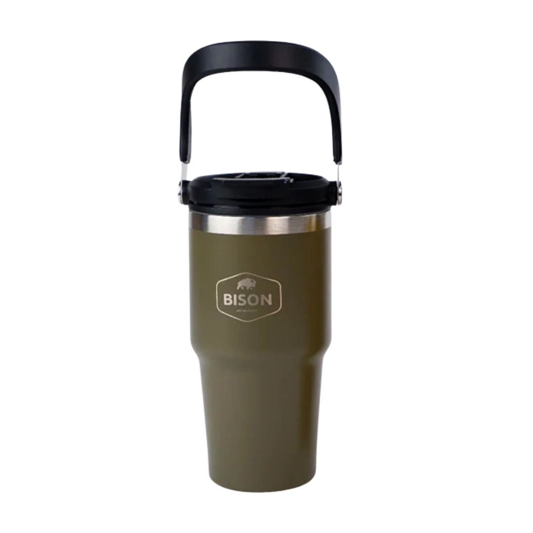 Bison Large Flask Khaki Green, 600ml