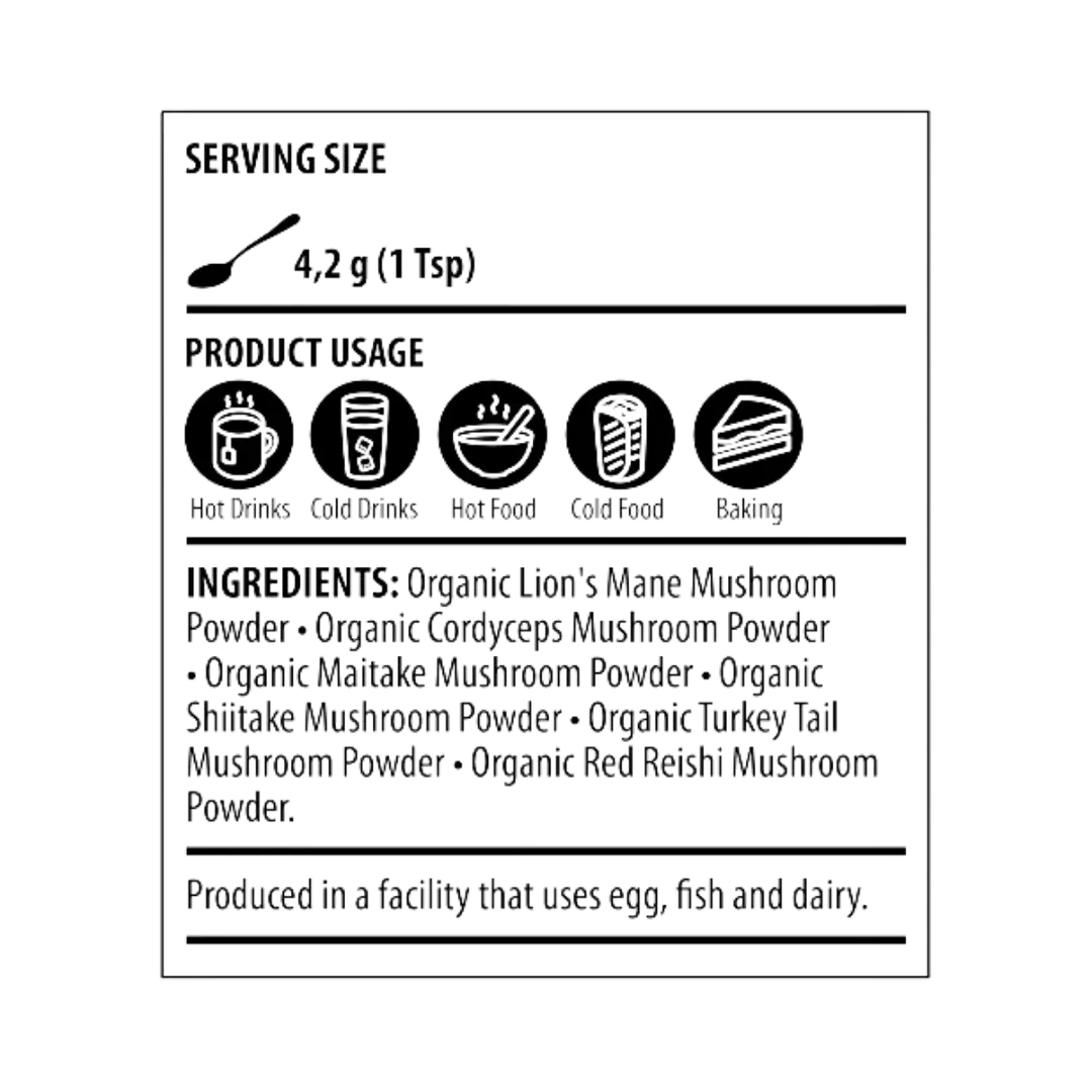 The Harvest Table Organic Mushroom Blend Powder, 200g