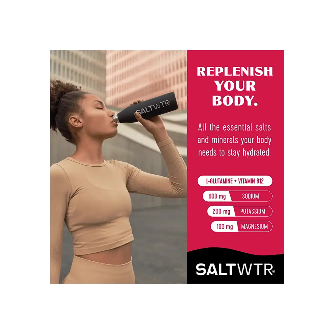 SaltWTR Daily Electrolytes Raspberry Salt Sports Recovery, 8's