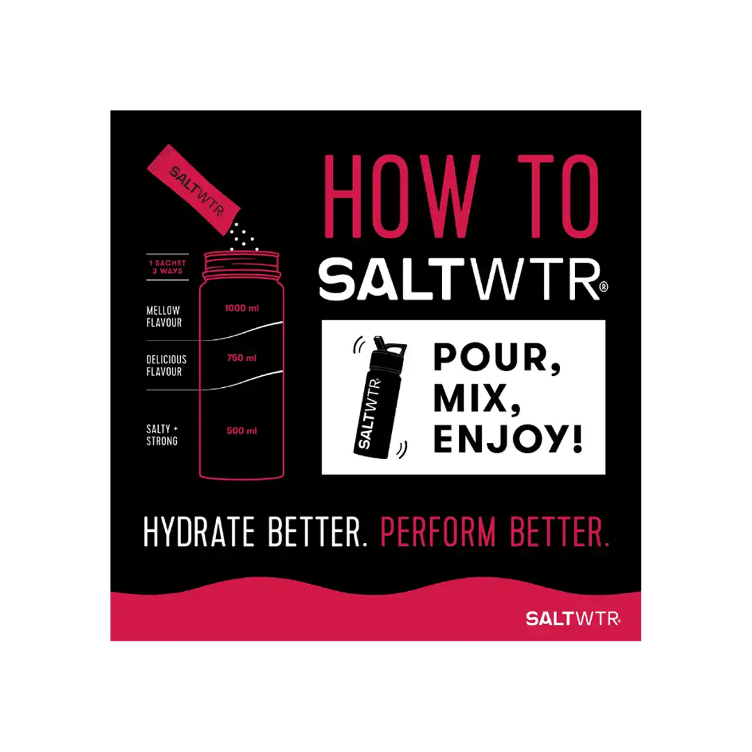 SaltWTR Daily Electrolytes Raspberry Salt Sports Recovery, 8's