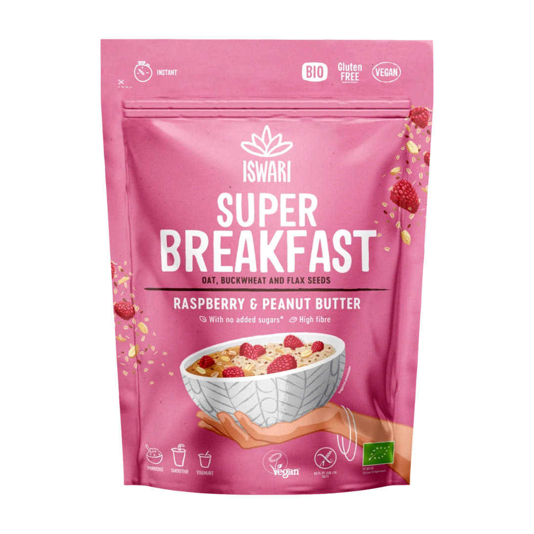 Iswari Super Breakfast Peanut Butter and Raspberry, 360g