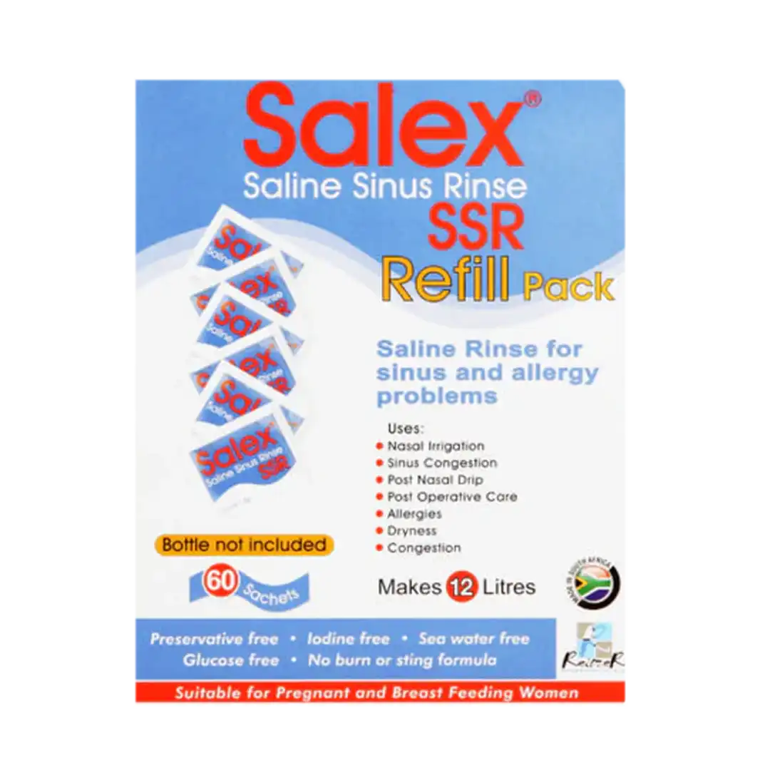 Salex Saline Sinus Rinse Refill Kit Sachets, 60's