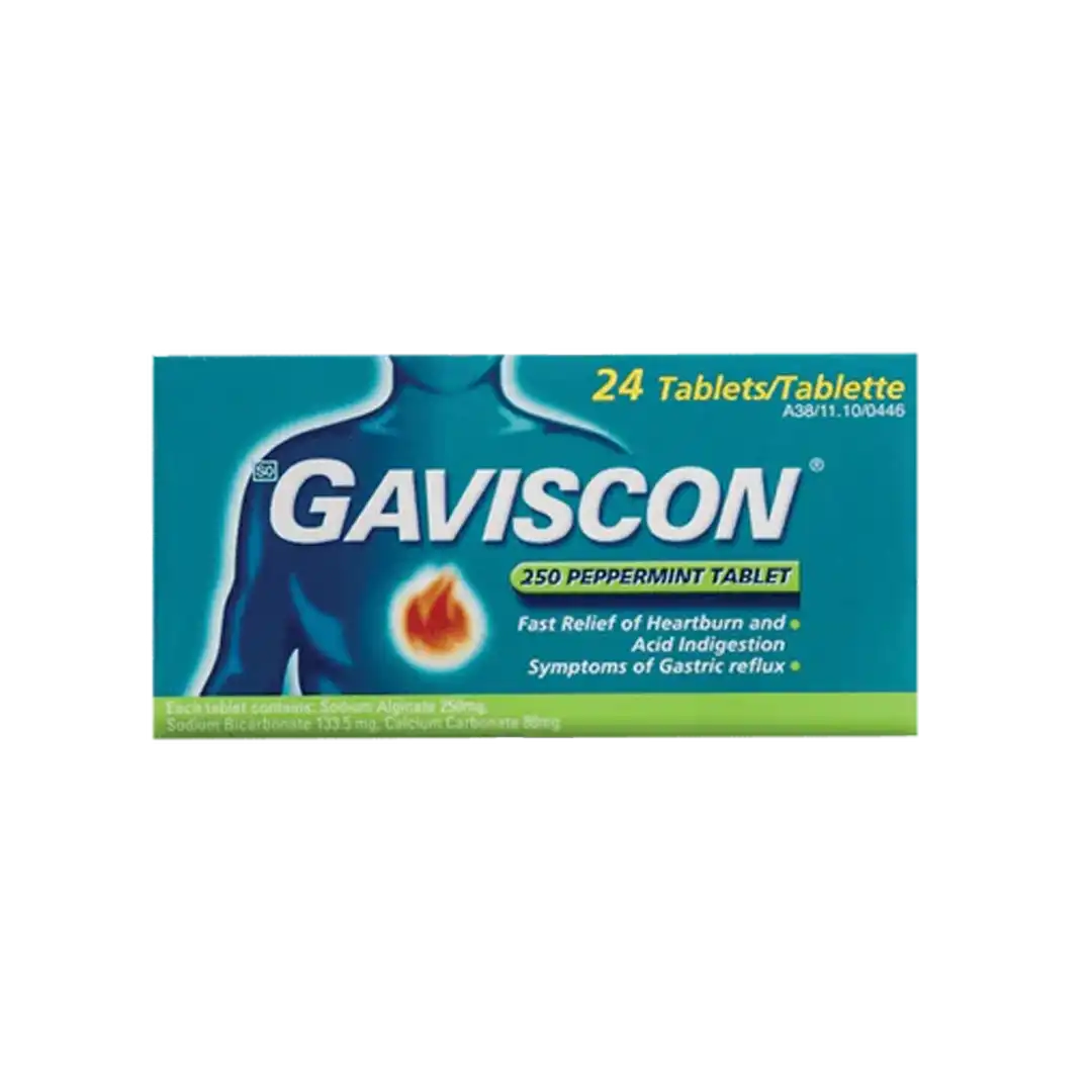 Gaviscon 250 Peppermint Tablets, 24's