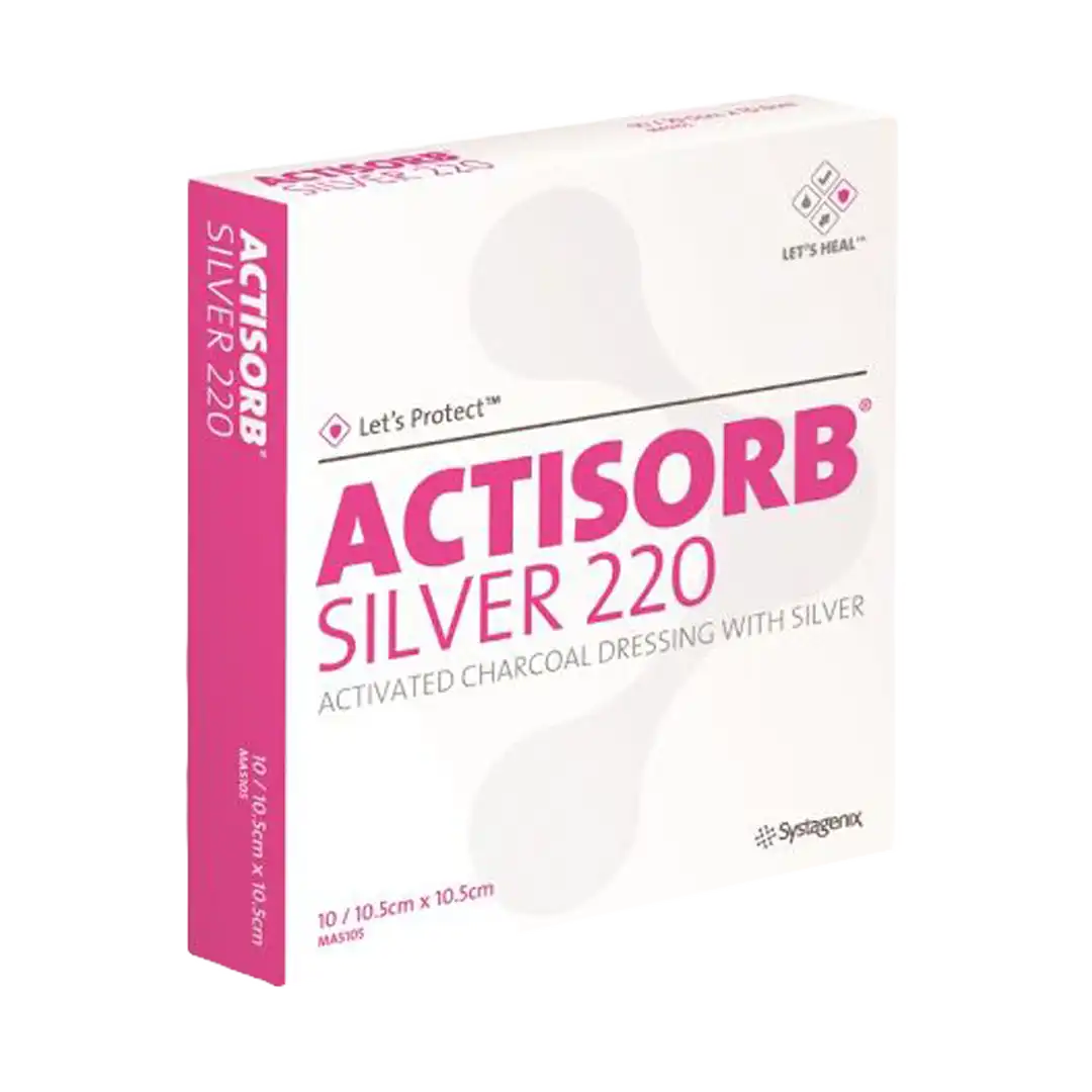Actisorb Silver 220 Activated Charcoal Dressings 10.5cm x 10.5cm, 1's
