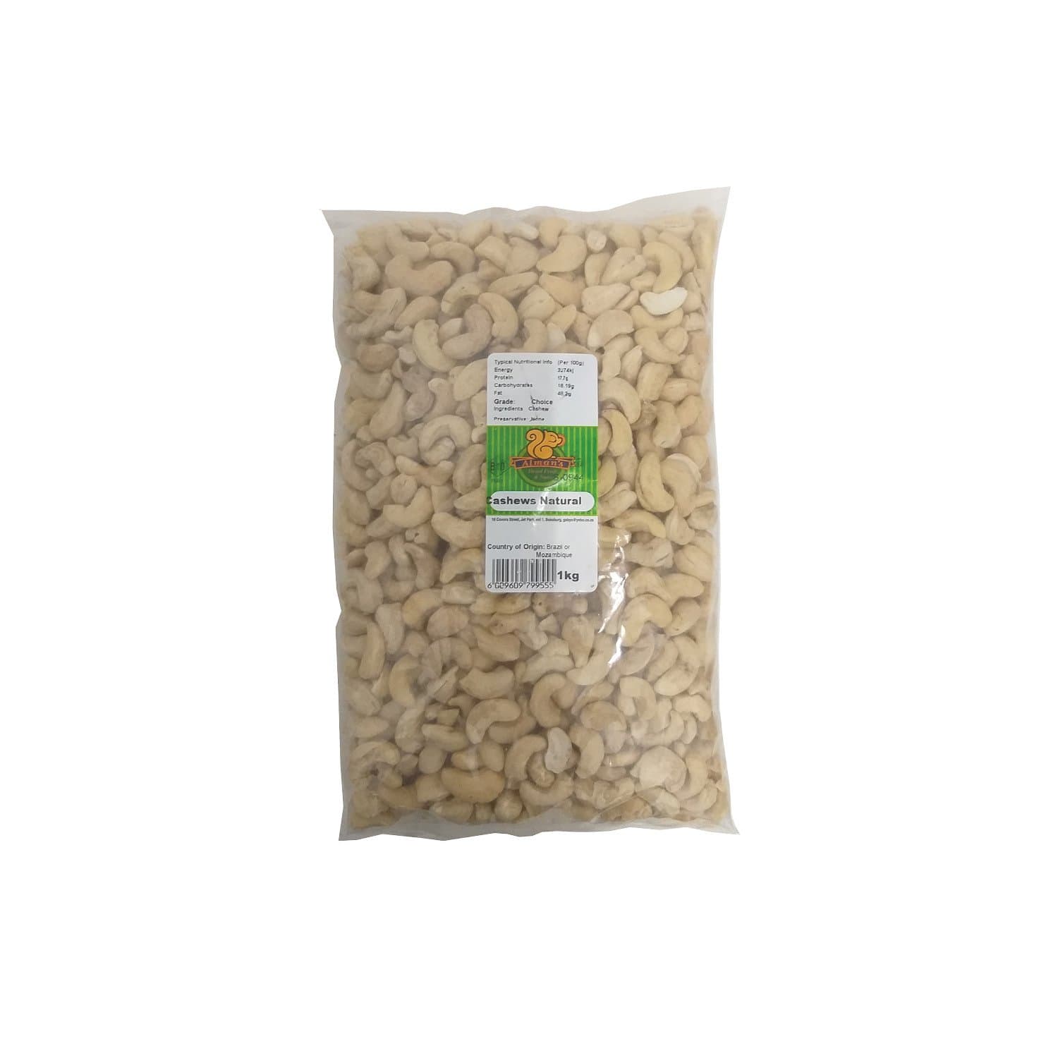 Almans Health Foods Alman's Cashew Plain, 1kg 6009609799555 190822