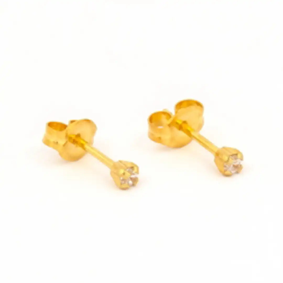 Studex Sensitive Gold Plated Cubic Zirconia, 2mm