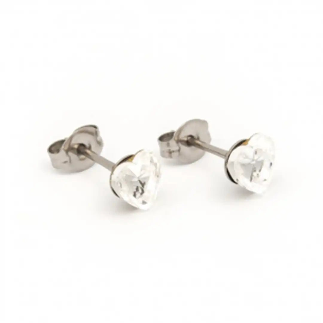 Studex Sensitive Sterling Silver Crystal Heart, 6mm